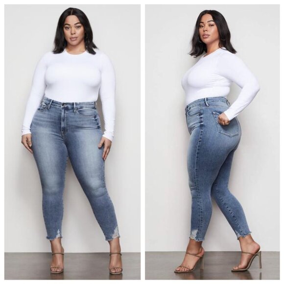 Good American Denim - Good American Women's High-Waisted Crop Skinny Jeans, size 18